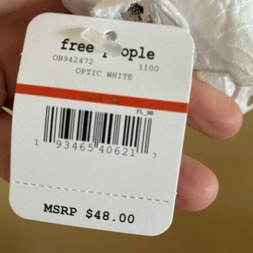Free People Eyelet T-Back Brami Bralette Camisole XS New High Cut Layering